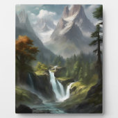 Plaque Photo Montagne Cascade Sérénité - Nature Paysage Art (Devant)