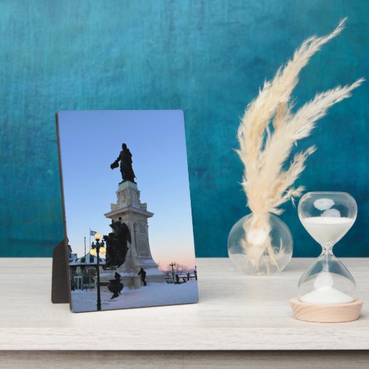 Plaque Photo Monument à Samuel De Champlain, Québec, Canada (Côté)