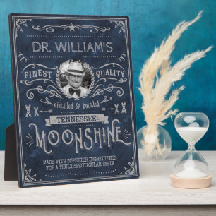 Plaque Photo Moonshine Hillbilly Medicine Vintage Custom Blue