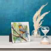 Plaque Photo Morning Song robin peinture d'oiseaux (Insitu)