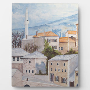 Plaque Photo Mostar, Bosnie - Peinture Townscape Acrylique