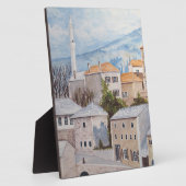 Plaque Photo Mostar, Bosnie - Peinture Townscape Acrylique (Côté)