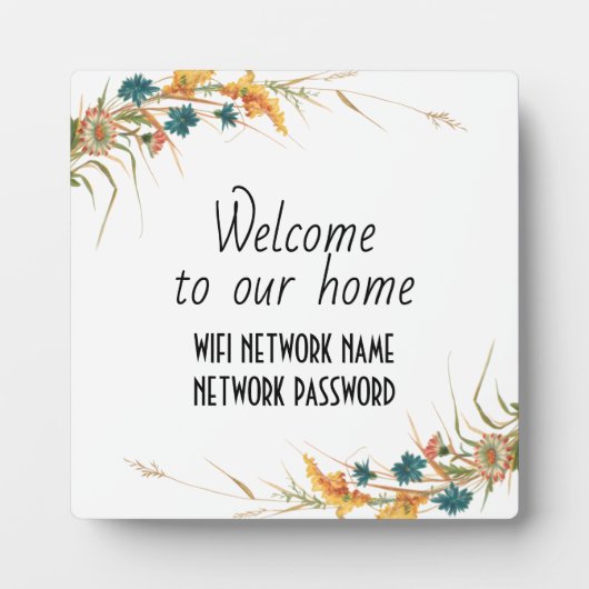 Plaque Photo Mot de passe Wifi (Devant)