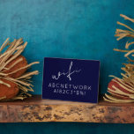 Plaque Photo Mot de passe Wifi bleu marine<br><div class="desc">Un mot de passe WiFi moderne vous permettra de partager vos informations réseau avec vos invités. Parfait pour les locations de plage,  Airbnb,  chambres d'hôtes et plus encore. Design moderne minimaliste en bleu marine et blanc avec script élégant et typographie simple et facile à lire.</div>