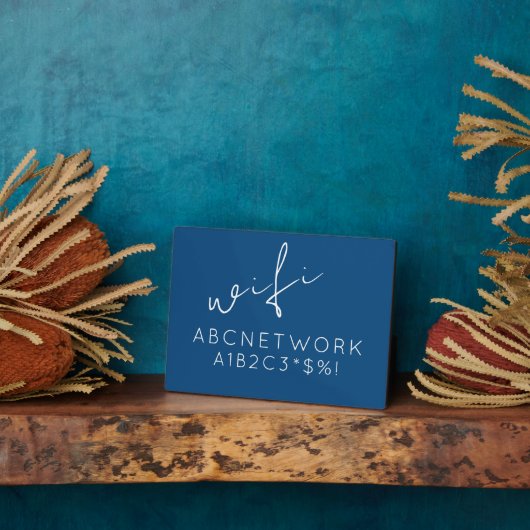 Plaque Photo Mot de passe Wifi en bleu (Côté)