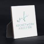 Plaque Photo Mot de passe Wifi minimal<br><div class="desc">Gardez vos invités connectés avec cette élégante Plaque de signature de mot de passe WiFi minimal. Cette plaque présente un design simple mais moderne avec une police turquoise élégante sur un simple arrière - plan blanc propre. Il est parfait pour afficher votre mot de passe WiFi d'une manière à la...</div>