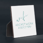Plaque Photo Mot de passe Wifi minimal<br><div class="desc">Gardez vos invités connectés avec cette élégante Plaque de signature de mot de passe WiFi minimal. Cette plaque présente un design simple mais moderne avec une police turquoise élégante sur un simple arrière - plan blanc propre. Il est parfait pour afficher votre mot de passe WiFi d'une manière à la...</div>