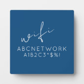 Plaque Photo Mot de passe WiFi personnalisé en bleu (Devant)