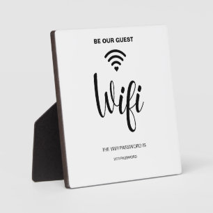 Plaque Photo Mot de passe Wifi Simple Minimaliste Blanc