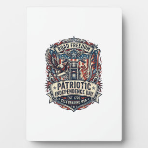 Plaque Photo Motard Patriotique Patriote Route Liberté Patriote