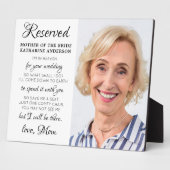 Plaque Photo Mother Of Bride Photo Heaven Memorial Wedding (Côté)