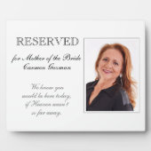 Plaque Photo Mother of Bride Reserved Photo Memorial Wedding (Devant)
