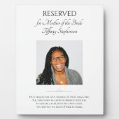 Plaque Photo Mother of Bride Save A Seat Wedding Photo Memorial (Devant)