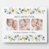 Plaque Photo Mother's Day Best Mom Ever Floral (Devant)