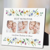 Plaque Photo Mother's Day Best Mom Ever Floral