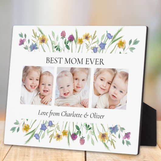 Plaque Photo Mother's Day Best Mom Ever Floral