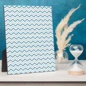 Plaque Photo Motif Aqua Blue Chevron (Côté)