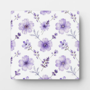 Plaque Photo Motif aquarelle de fleurs de lin pourpre lavande