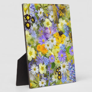 PLAQUE PHOTO MOTIF ARRIÈRE - PLAN FLORAL MULITCOLORED