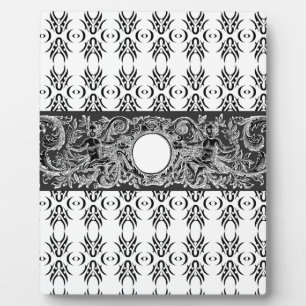 Plaque Photo Motif baroque noir classique à customiser
