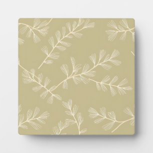 Plaque Photo Motif botanique vert sauge avec feuille dessinée à