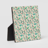 Plaque Photo motif cactus et ladybug - arrière - plan beige (Recto)
