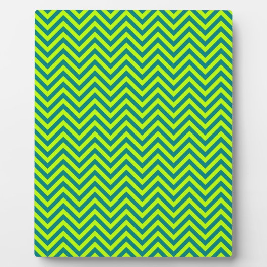 Plaque Photo Motif Chevron turquoise et Lime Green (Devant)