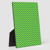 Plaque Photo Motif Chevron turquoise et Lime Green (Côté)