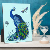 Plaque Photo Motif classique de paon et de libellule (Côté)