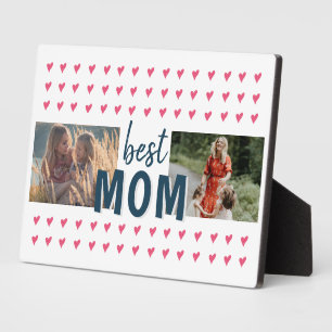 Plaque Photo Motif Coeur rose mignon Best Mom 2 Photo
