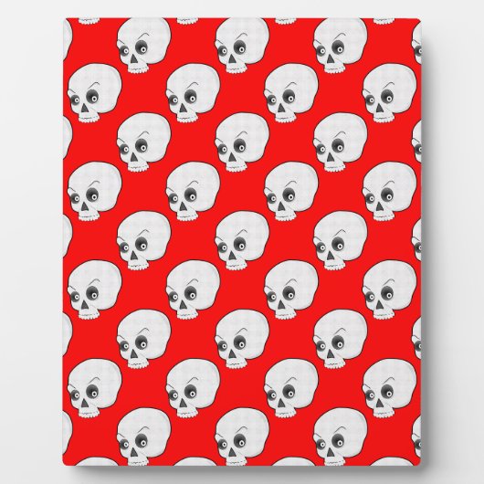 Plaque Photo Motif crâne sur Arrière - plan rouge (Devant)