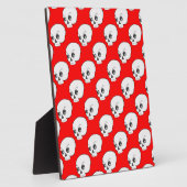 Plaque Photo Motif crâne sur Arrière - plan rouge (Côté)