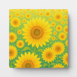 Plaque Photo Motif de champ de tournesol vibrant