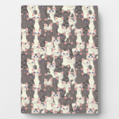 Plaque Photo Motif de chats blancs et gris (Devant)