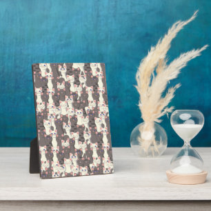 Plaque Photo Motif de chats blancs et gris