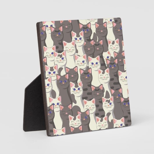 Plaque Photo Motif de chats blancs et gris (Recto)