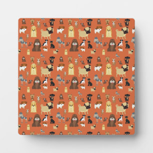 Plaque Photo motif de chiens arrière - plans orange.