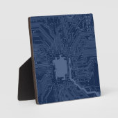 Plaque Photo Motif de circuit Geek bleu (Recto)