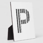 PLAQUE PHOTO MOTIF DE CODE À BARRES DE PREMIÈRE INITIALE CODE À (Côté)