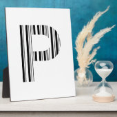 PLAQUE PHOTO MOTIF DE CODE À BARRES DE PREMIÈRE INITIALE CODE À (Côté)
