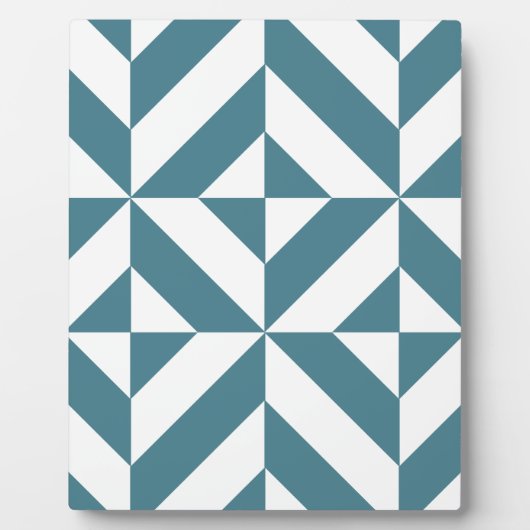 Plaque Photo Motif de cube vert géométrique profond Turquoise (Devant)