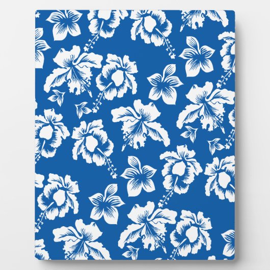 Plaque Photo Motif de fleurs bleues Hawiian (Devant)