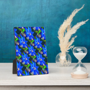 Plaque Photo Motif de fleurs bleues profondes