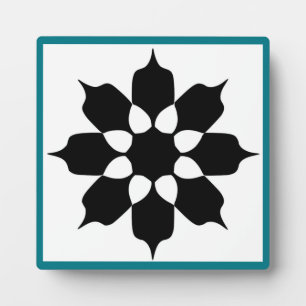 PLAQUE PHOTO MOTIF DE FLEURS NOIRES ET BLANCHES