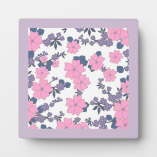 Plaque Photo Motif DE FLEURS ROSE ET PURPLE