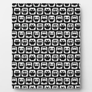 Plaque Photo Motif de hibou en noir et blanc