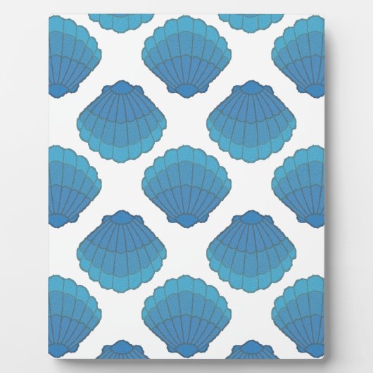 Plaque Photo Motif de mosaïque Blue Seashell (Devant)