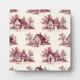 Plaque Photo Motif de village toile de Bourgogne vintage