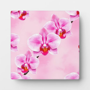 Plaque Photo Motif d'orchidée rose Fleurs tropicales Pastel dou