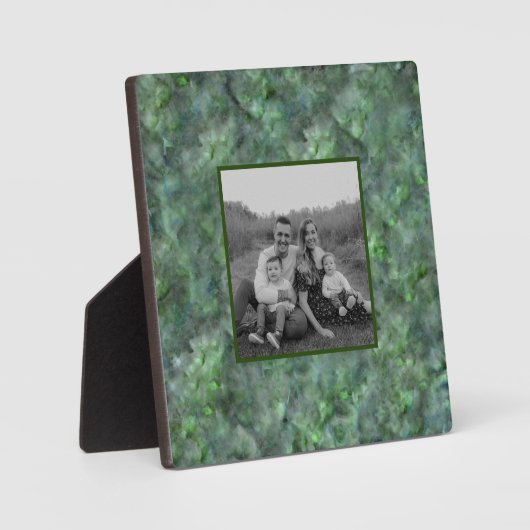 Plaque Photo motif en granit de quartz vert Abstrait (Recto)